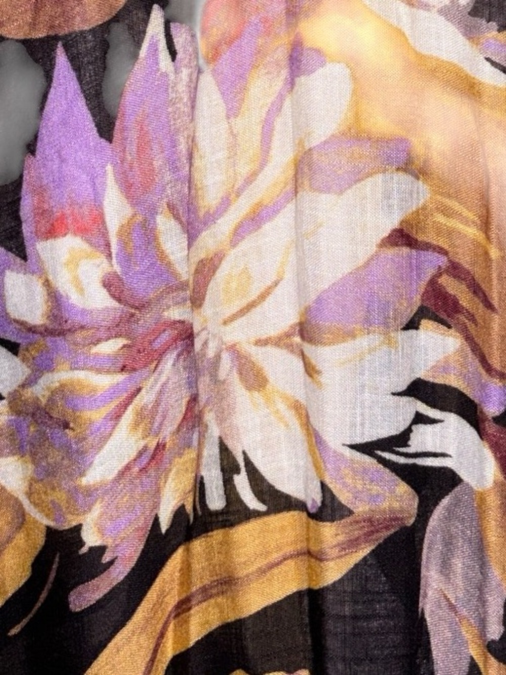 Floral Black & Yellow Lightweight Kimono, NWT - Picture 7 of 11